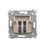 Double socket outlet with eaerthing and shutters - for Nature frames, (module), 16A, 250V, Screw, Silver matt, metalic
