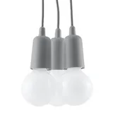 HANGING LAMP DIEGO 3 GRAY E27 3X60W IP20