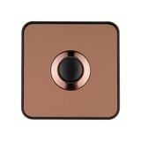 Ring button square Piccolo Piazza sw copper
