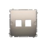 Double Keystone flat IT/telephone socket cover, (module), satin, metallized
