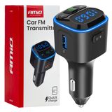 Car FM Transmitter 1×USB-A 2×USB-C 12V 24V AMIO-04651