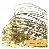 LED Christmas nano chain, green, 15 m, outdoor and indoor, warm white, timer