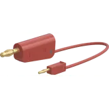 Measuring lead with (2 mm lamella plug, straight) to (4 mm lamella plug, straight), 0.45 m, red, PVC, 0.5 mm², 64.1060-04522
