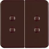 Rocker 2gang, splash-proteced flush-mtd IP44, brown glossy