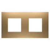 EGO INTERNATIONAL PLATE - IN PAINTED TECHNOPOLYMER - 2+2 MODULES HORIZONTAL - GOLD - CHORUSMART