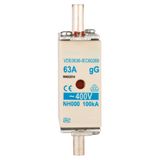 HRC fuse element, size 00 (000), 63A, 400VAC