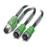 SAC-3P-M12Y/2X0,3PUR/FS B BKVA - Sensor/actuator cable