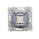Single socket outlet with earthing for IP44 version with frame seal, without shutters, (module), Simon 24, IP44, 16A, white, Flap color: Same as a cover