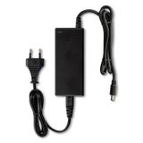 Power adapter 60W, DC12V/5A, IP20, black plastic, with plug