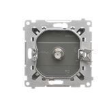 HDMI double socket, Silver matt, metalic