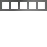 Cover frame 5-way horizontal, A.8, stainless steel