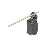 Position switch, piston plunger with adjus. glass-fibre rod lever