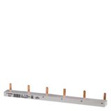 Pin busbar 3PH 10 mm2, 12 MW gray, Pin busbar, Fixed length 210 mm for