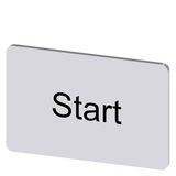 Labeling plate 17.5x27 mm, silver-colored label, labeling: Start