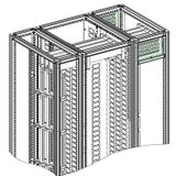 Partition Plate, PrismaSeT 6300, form 2, 3M, front and rear horizontal partition, for enclosures W300, D600