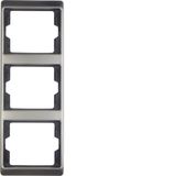 Frame 3gang vertical Arsys stainless steel