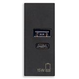 A+C-USB power unit 15W 5V 1M black