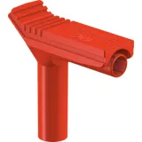 Angle plug adapter, 4 mm plug to 4 mm socket, red, CAT II, 66.9694-22