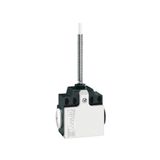 Limit switch, K series, wobble stick, omnidirectional, 2 side cable entry. Dimensions compatible to EN 50047, metal body, contacts 2NO slow action. Semirigid rod