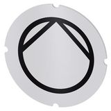 Inscription plate for illuminated pushbutton, round, milky, icon: Pump