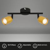 Spotleuchte, schwarz-gold, 2xGU10 / max. 9W excl.