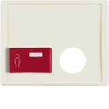 Centre plate plug-in opening, red button at bottom, arsys, white gloss