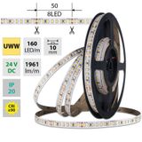 LED strip SMD2835 UWW 160LED/m 19,2W/m DC 24V 1961lm/m CRI90 IP20 10mm 50m