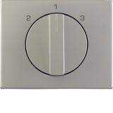 Centre plate rotary knob 3-step switch, Berker K.5 stainless steel, me