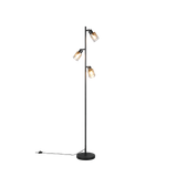 Cadiz floor lamp 3-pc E14 matt black/amber