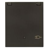 2P+E 16A FR SICURY socket outl.+cov.blac
