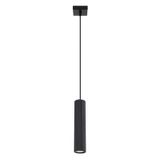 SINGLE BLACK PENDANT ON GU10 WITH CYLINDRICAL ELEGANT LAMP, CARBON SERIES