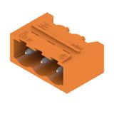 PCB plug-in connector, male header, closed side, THT solder connection, 5.08 mm, Number of poles: 3, 90°, Solder pin length (l): 3.2 mm, tinned, orange, Box