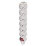 Power Strip without cable 6 sockets with switch, white
