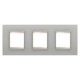 LUX INTERNATIONAL PLATE - IN GLASS - 2+2+2 MODULES HORIZONTAL - NATURAL REFLECTION - INNER FRAME MATT LIGHT BRONZE - CHORUSMART