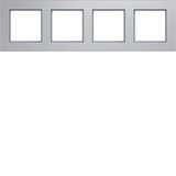Cover frame 4-way horizontal, A.8, aluminium