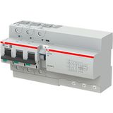 Residual current breaker RCBO DS800 range 50kA, 3P, curve K, 125A, 30m