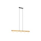 NOCTIS pendant wood/opal-colored glass 230V LED G9 5x7W
