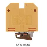 PE terminal, Screw connection, yellow, green, 10 mm², 800 V, Number of connections: 2, Number of levels: 1, TS 32, V-2, PA 66