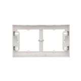 Double socket outlet with Schuko earthing, 16A, cream white/electro white