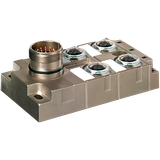 MVP-METALL, 4XM12, 5POLE, M23 19POL. CON. Connector exit frontside