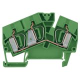Feed-through terminal, Tension-clamp connection, 6 mm², 400 V, 41 A, green