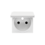 Cover for single socket outlet with a flap in the color of the cover, (cover), Simon 24, IP44, white