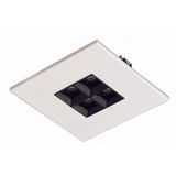 MODUS ESD1000, recessed,  white body, square 180x180mm, 1x4 black optic, lenses 80°, LED 840, DALI
