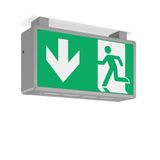 RECHTECK, 6,8 W, aluminium, on/off Ceiling luminaires, L 485 B 125 H 2