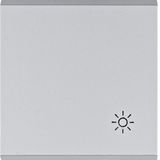 Button with ''light'' symbol - silver