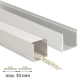 Attached PO aluminum profile, 35x35 mm, White diffuser, complete, 1 m