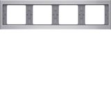 Frame 4gang hor., K.5, al., al. anodised