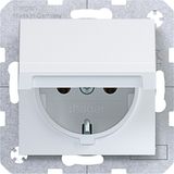 SCHUKO wall socket, self-closing compartment, push-in, A.x/C.x matte white