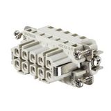 HDC insert, Female, 250 V, 16 A, Number of poles: 10, Tension-clamp connection, Size: 2