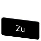Labeling plate 12.5 x 27 mm, label black, labeling: Zu